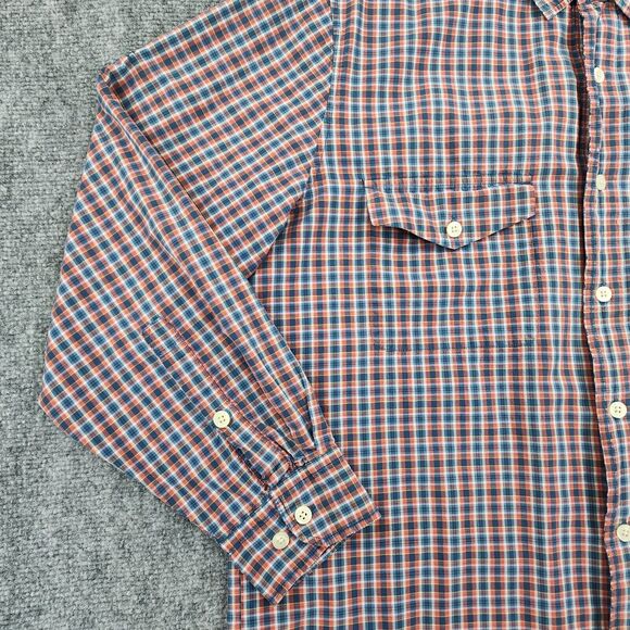 Woolrich Shirt Mens Large Plaid Roll Tab Sleeve Button Up Casual Outdoor Wear - Picture 8 of 16